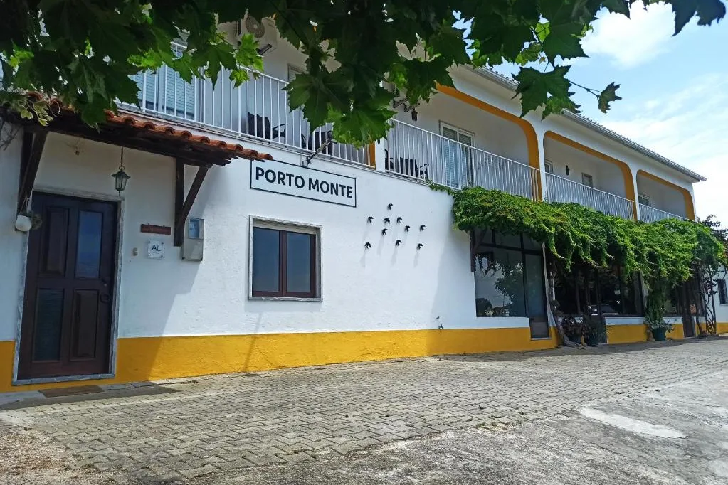 A entrada, à sombra da parreira